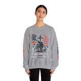 Stand for the Flag Kneel for the Cross Sweatshirt, Patriotic Christian Crewneck, American Flag Pullover, Faith Gift, Fourth of July Top