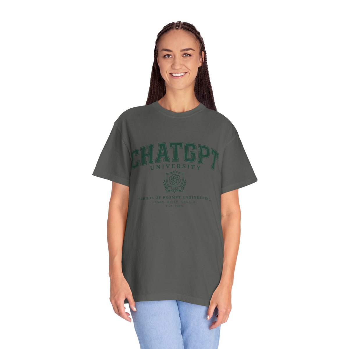 ChatGPT University T-Shirt, Prompt Engineering Graphic Tee, AI Student Gift, Funny Tech Shirt, Coder Graduation Campus Outfit 2026