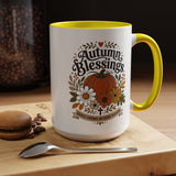 Autumn Blessings Christian Mug, Grace Grows in Every Season Coffee Cup, Faith Based Fall Gift, Floral Pumpkin Thanksgiving Decor