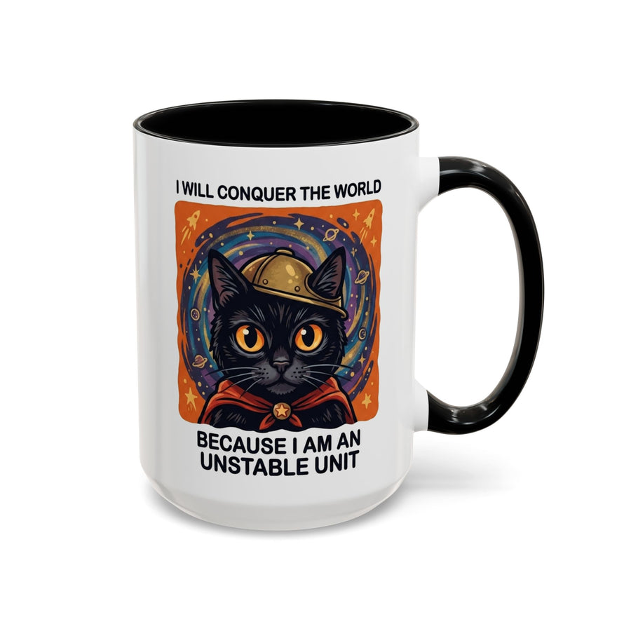 Funny Black Cat Coffee Mug, Unstable Unit Cat Mug, Sarcastic Cat Lover Gift, Introvert Humor Mug, Quirky Cat Mom Coffee Cup