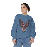 Ornamental Eagle Sweatshirt, Retro Tattoo Style Bird Graphic, Gift for Wildlife Art Lovers, Boho Festival Outfits and Everyday Casual Wear