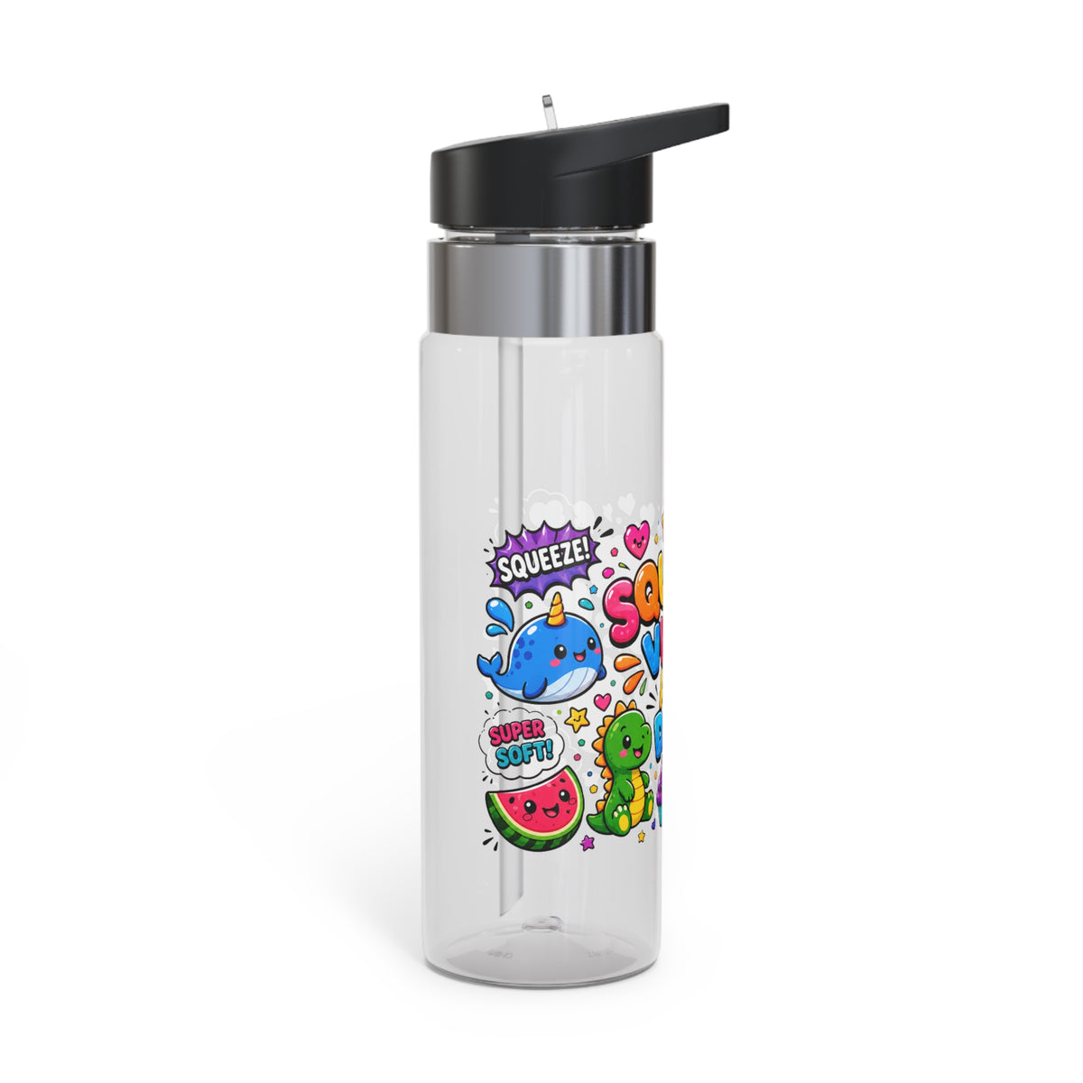 Kids Water Bottle, Colorful Squishy Vibes Drink Bottle, Cute School Water Bottle, Kawaii Gift for Kids, Back to School Gift