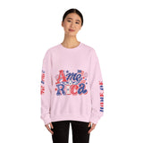 America Graphic Sweatshirt, Vintage USA Pullover, Patriotic American Flag Top, Fourth of July Outfit, Americana Gift for Women