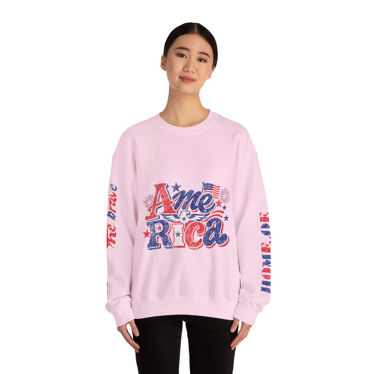 America Graphic Sweatshirt, Vintage USA Pullover, Patriotic American Flag Top, Fourth of July Outfit, Americana Gift for Women
