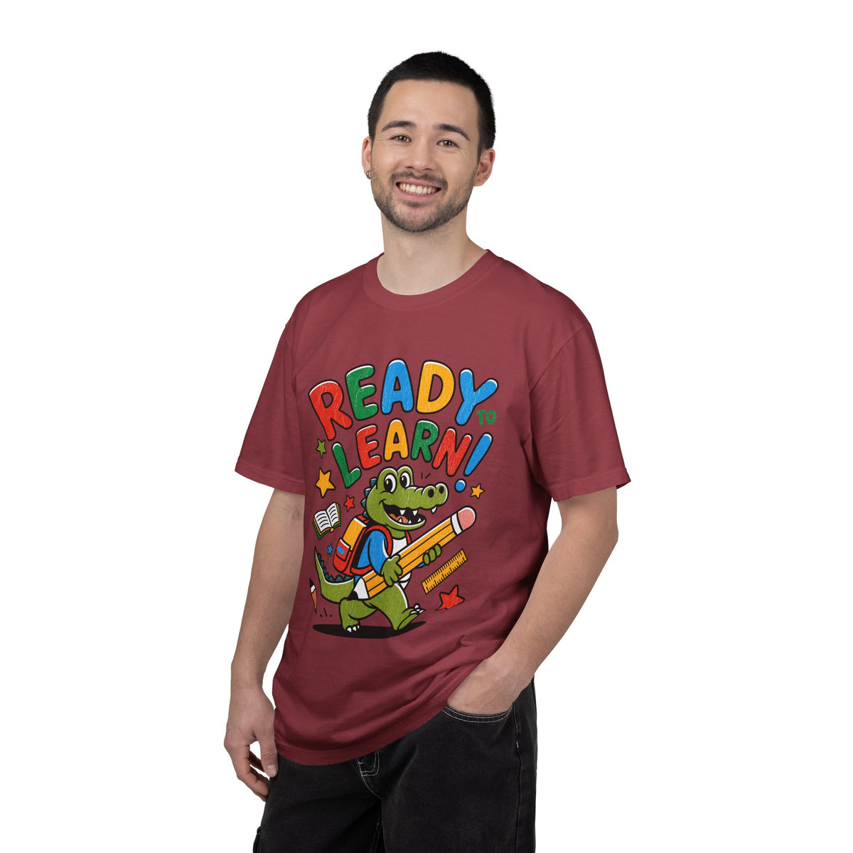Ready to Learn Alligator T-Shirt, Colorful Back to School Tee, Cute Student Gift, Preschool Teacher Outfit, Classroom Graphic Shirt