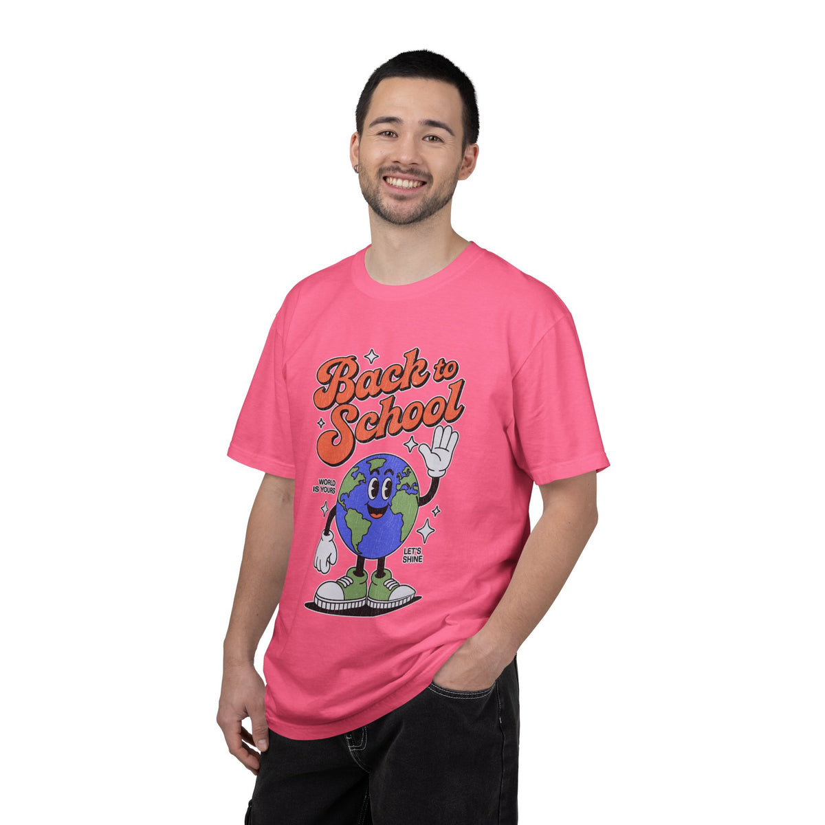 Back to School Earth T-Shirt, Retro Globe Graphic Tee, Teacher First Day Outfit, Student Gift, Classroom Shirt, Geography Educator Gift