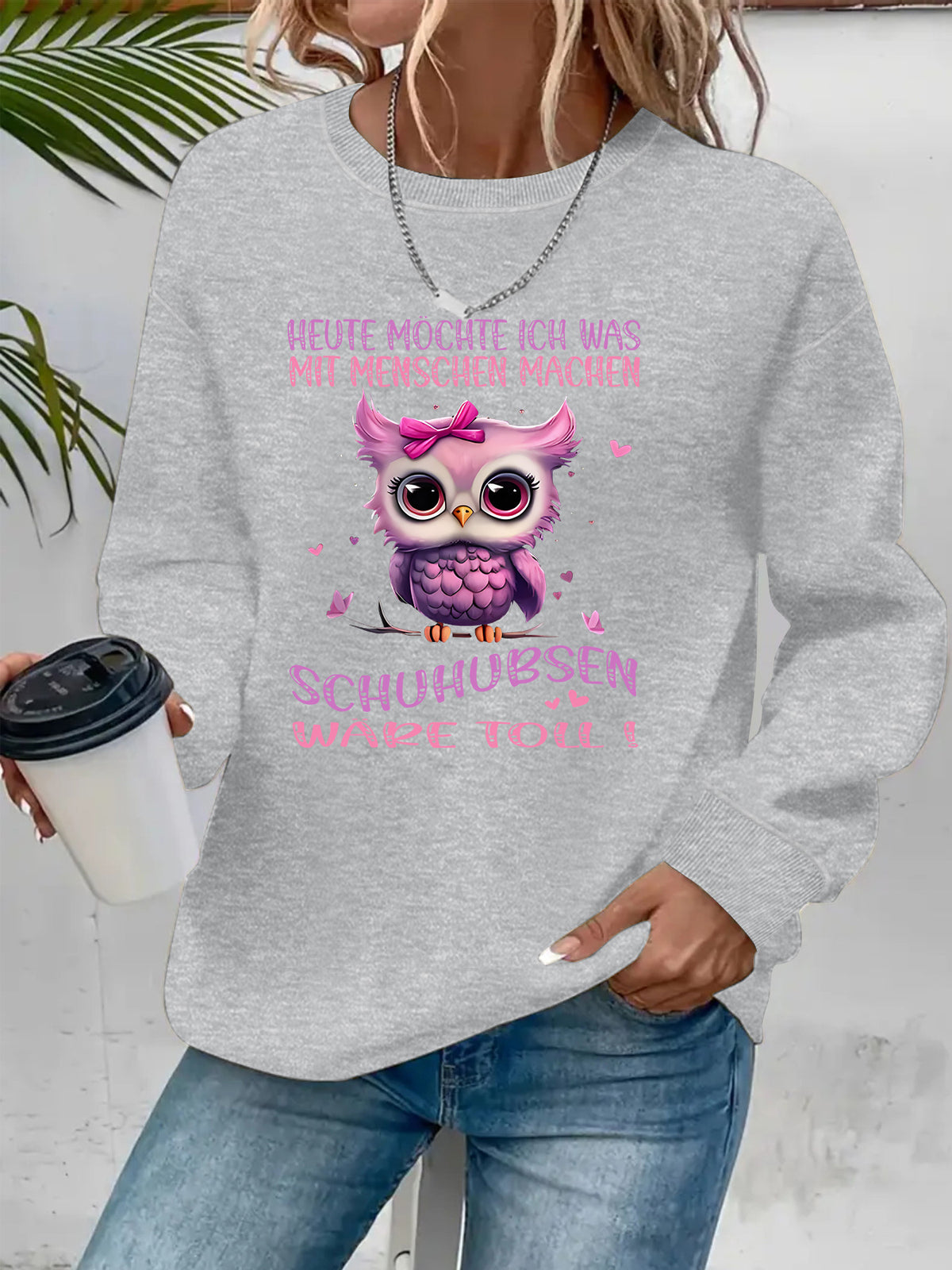 Round neck fleece hoodie