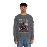 DD-214 Veteran Sweatshirt, Military Veteran Crewneck, American Flag Pullover, Veteran Gift for Him, Patriotic Fourth of July Top