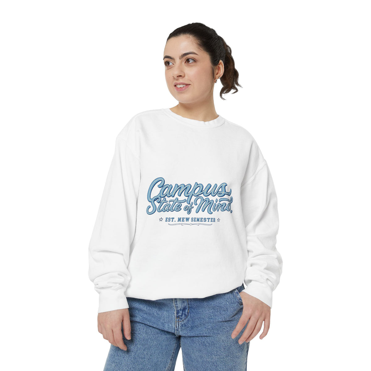 Campus State of Mind Sweatshirt, New Semester College Crewneck, University Student Gift, Back to School Pullover, Campus Outfit, Dorm Life