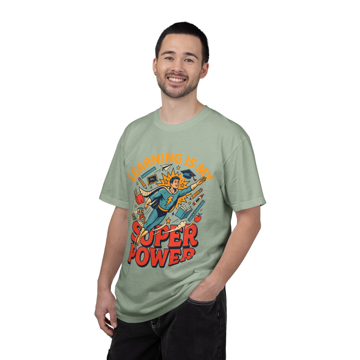 Teacher Superhero Comfort Colors Shirt, Learning Is My Super Power Tee, Teacher Appreciation Gift, Back To School Educator Shirt