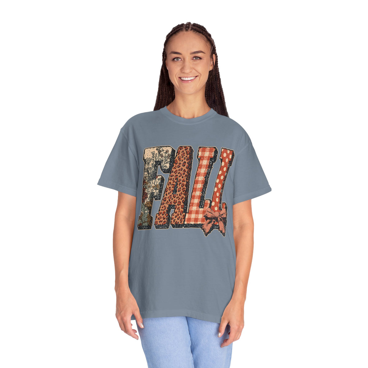 Patchwork Fall Shirt, Floral Leopard Plaid Autumn Graphic Tee, Coquette Bow Seasonal Gift for Women, Cozy Thanksgiving Outfit for Her