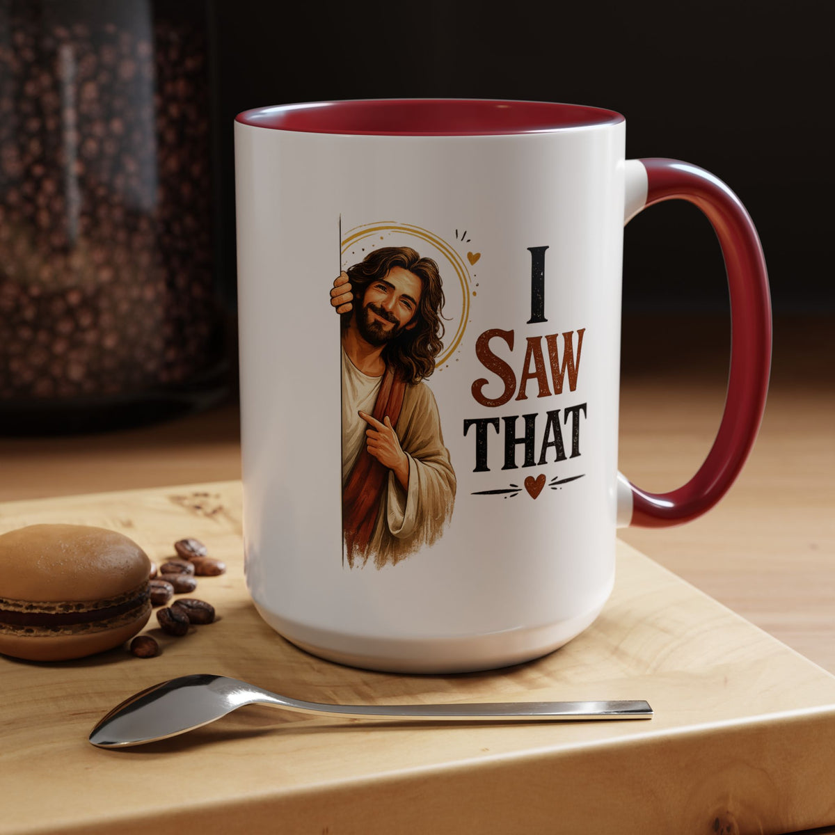 Funny Christian Jesus Mug, I Saw That Coffee Mug, Religious Humor Gift for Christians, Faith Based Mug, Church Friend Gift