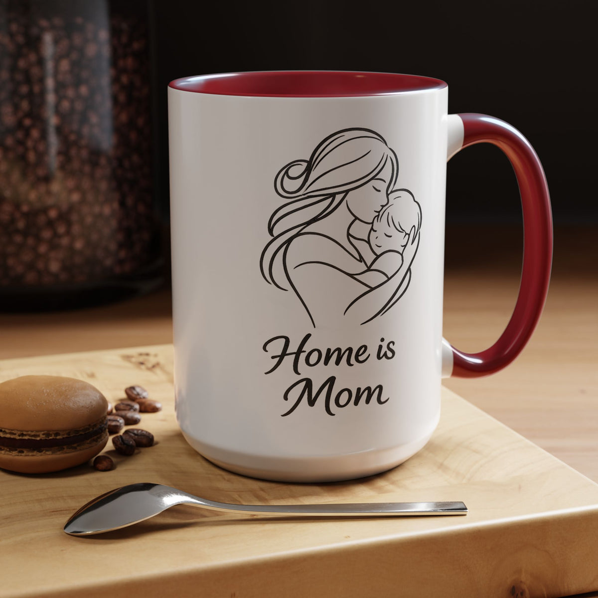 Home Is Mom Coffee Mug, Mother Daughter Gift Mug, Meaningful Mom Mug, Mother's Day Gift, Sentimental Gift for Mom, Mom Keepsake Cup