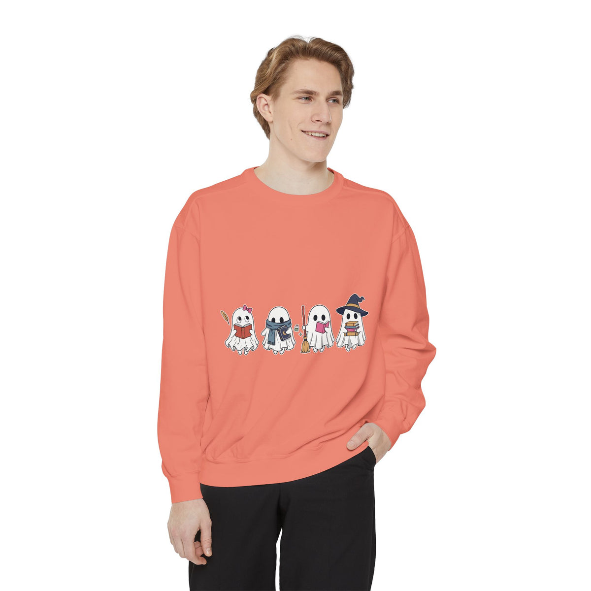Bookish Ghost Sweatshirt, Cute Halloween Reading Crewneck, Spooky Book Lover Gift for Teacher, Librarian Fall Outfit, Cozy Reader Shirt