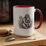 Orangutan Mug, Black and White Primate Coffee Cup, Jungle Animal Lover Gift, Wildlife Conservation Present, Rustic Nature Decor Gift