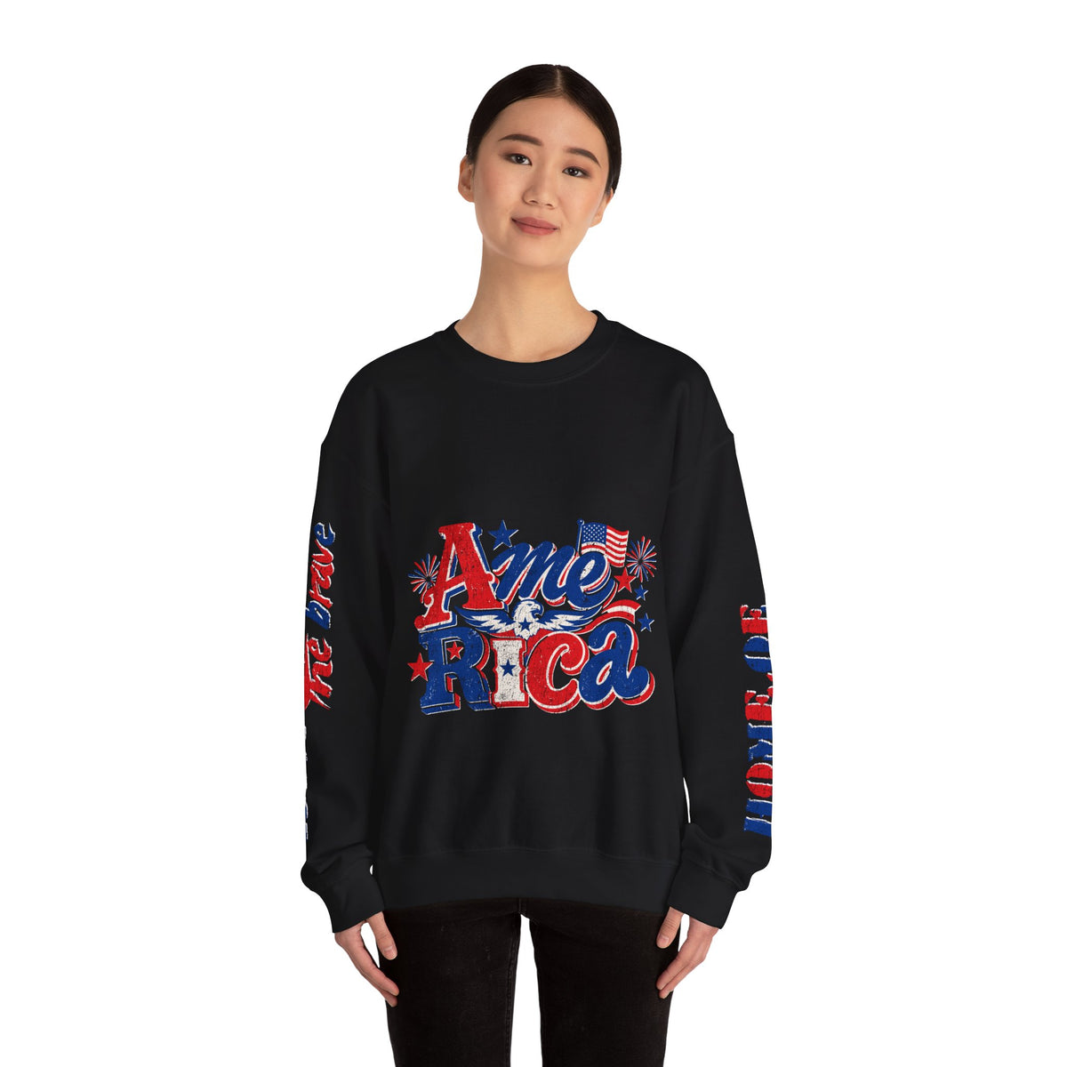 America Graphic Sweatshirt, Vintage USA Pullover, Patriotic American Flag Top, Fourth of July Outfit, Americana Gift for Women