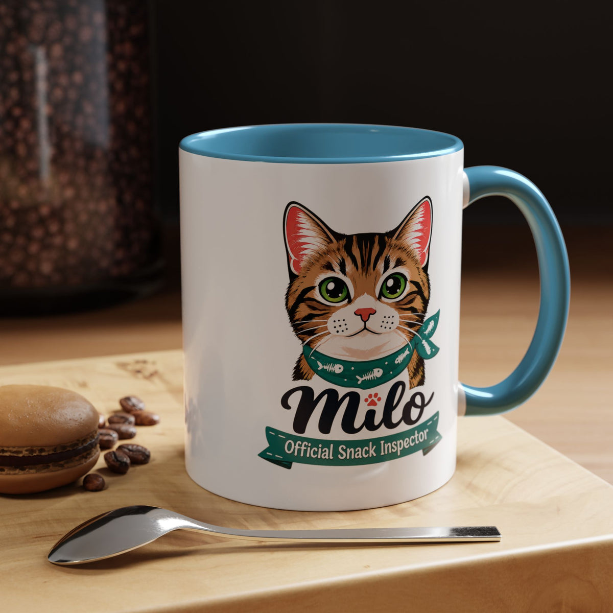 Personalized Cat Lover Mug, Custom Cat Name Coffee Cup, Official Snack Inspector Cat Mug, Funny Pet Parent Gift for Cat Owners