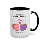 Partners in Cozy Crimes Mug, Personalized Best Friend Coffee Mug, Custom Name Friendship Gift for Women