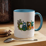 Earth Care Animal Mug, Eco Awareness Coffee Cup, Cute Wildlife Conservation Gift for Nature Lover, Earth Day Gift for Teacher or Mom