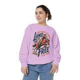 Land of the Free Comfort Colors Sweatshirt, Patriotic Cowboy Sweatshirt, Western Fourth of July Shirt, Americana Gift