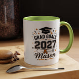 Personalized Graduation Mug, Grad Goals 2027 Coffee Cup, Custom Name Gift for Him, High School or College Senior, Proud Family Present