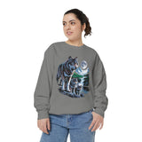 Wolf Pack Mountain Sweatshirt, Moonlit Wildlife Crewneck, Nature Lover Gift, Wilderness Forest Graphic Cozy Outdoor Pullover Unisex Top