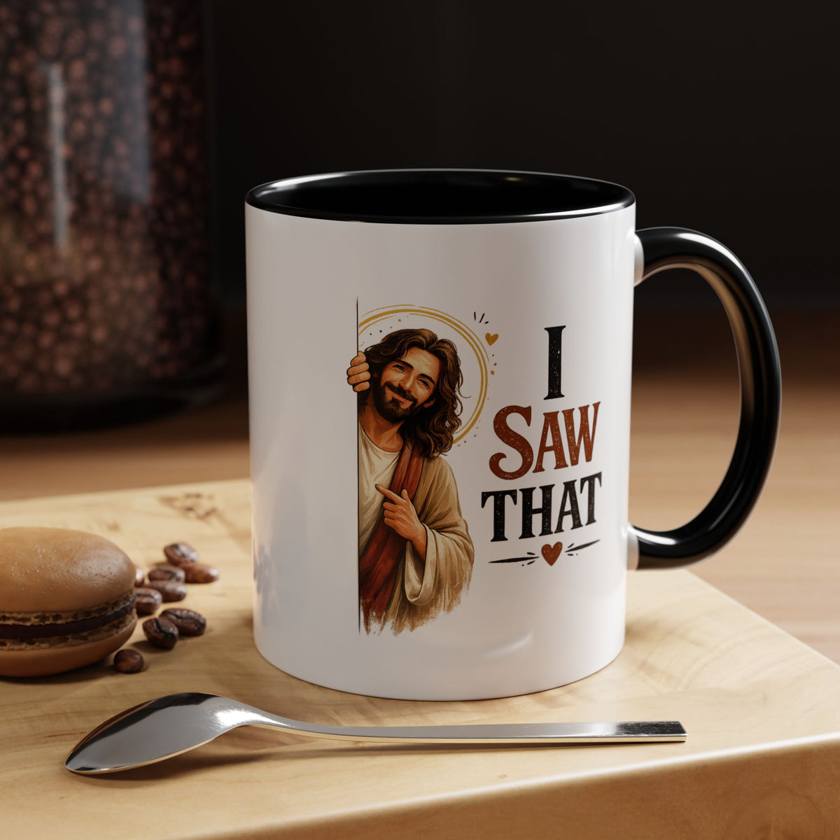 Funny Christian Jesus Mug, I Saw That Coffee Mug, Religious Humor Gift for Christians, Faith Based Mug, Church Friend Gift