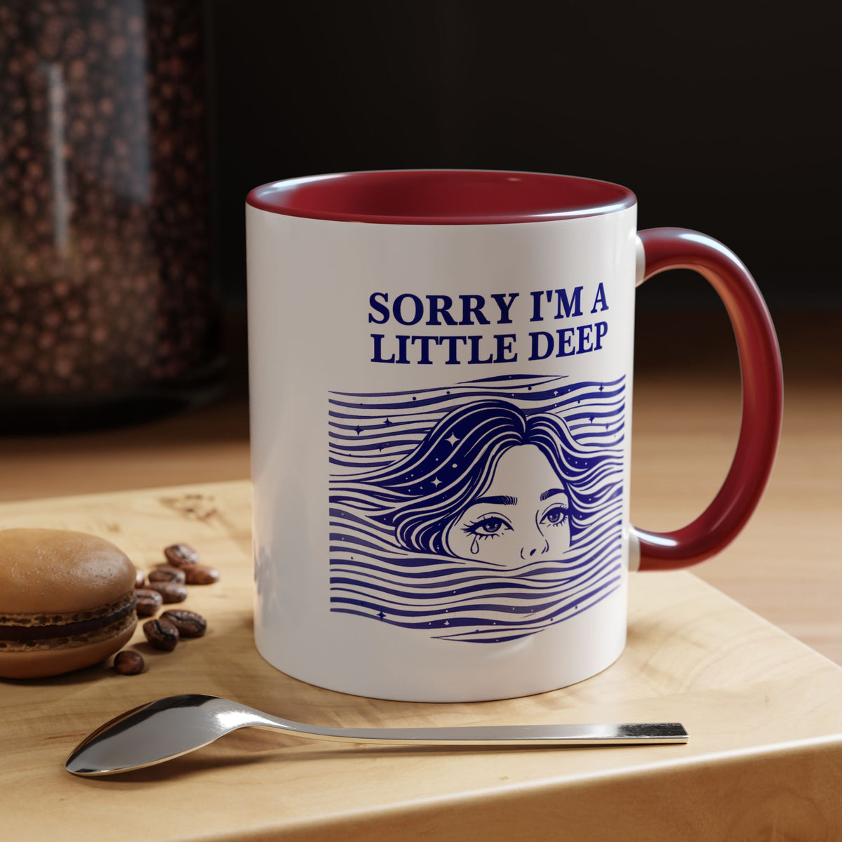 Funny Introvert Mug, Social Anxiety Coffee Mug, Deep Thinker Gift, Sarcastic Humor Cup, Emotional Ocean Mug, Mental Health Gift