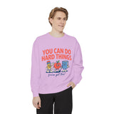 You Can Do Hard Things Teacher Sweatshirt, Motivational School Graphic Crewneck, Positive Classroom Gift for Educators