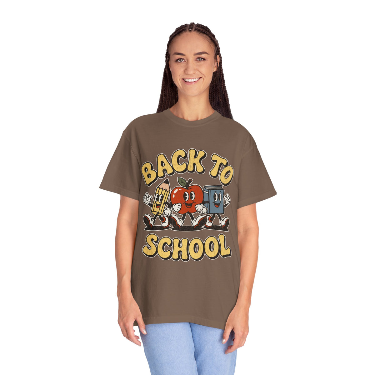 Back to School T-Shirt, Retro Apple Pencil and Book Graphic Tee, Teacher Shirt, First Day Classroom Outfit, Educator Gift, School Staff Top
