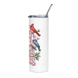Bird Lover Skinny Tumbler with Straw, Just a Girl Who Loves Birds, Cute Birdwatching Tumbler, Nature Lover Gift for Her, Birdwatcher Cup