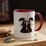 Witch Best Friends Mug, Gothic Halloween Black Accent Coffee Cup, Cute Matching Costume Gift for Bestie, Sister, Girlfriend or Partner