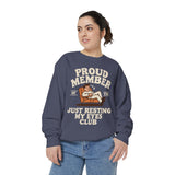 Funny Just Resting My Eyes Club Comfort Colors Sweatshirt, Tired Parent Crewneck, Sleep Lover Gift, Introvert Humor Pullover
