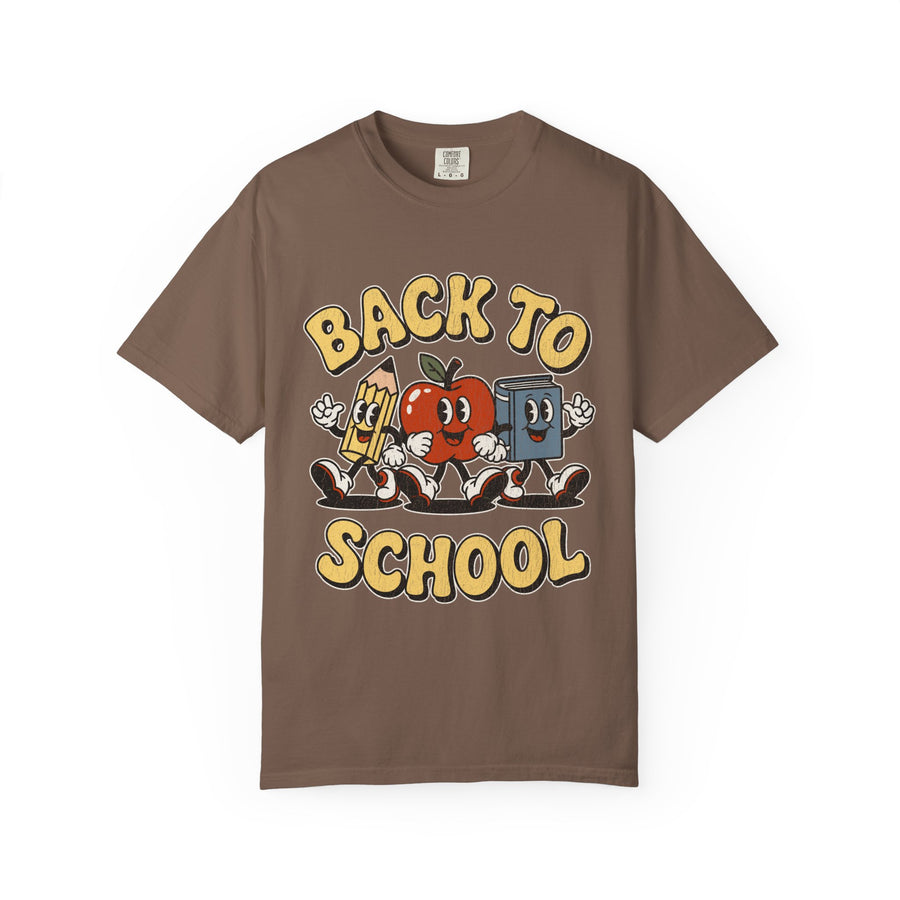 Back to School T-Shirt, Retro Apple Pencil and Book Graphic Tee, Teacher Shirt, First Day Classroom Outfit, Educator Gift, School Staff Top