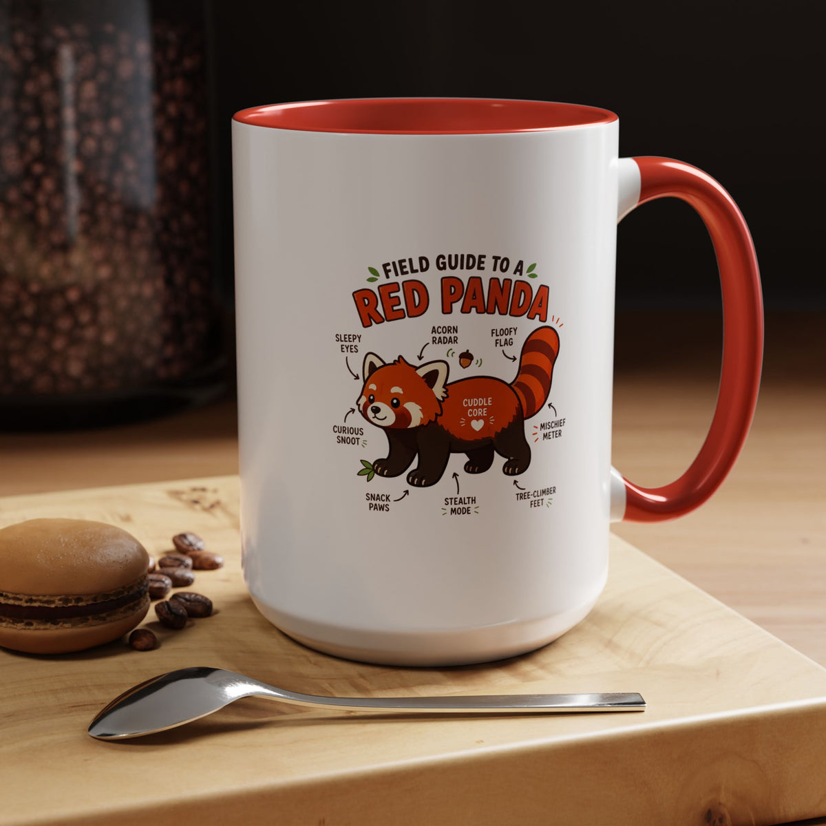 Red Panda Mug, Funny Field Guide Coffee Cup, Cute Wildlife Gift for Red Panda Lover, Zookeeper Present, Animal Birthday Gift for Kids