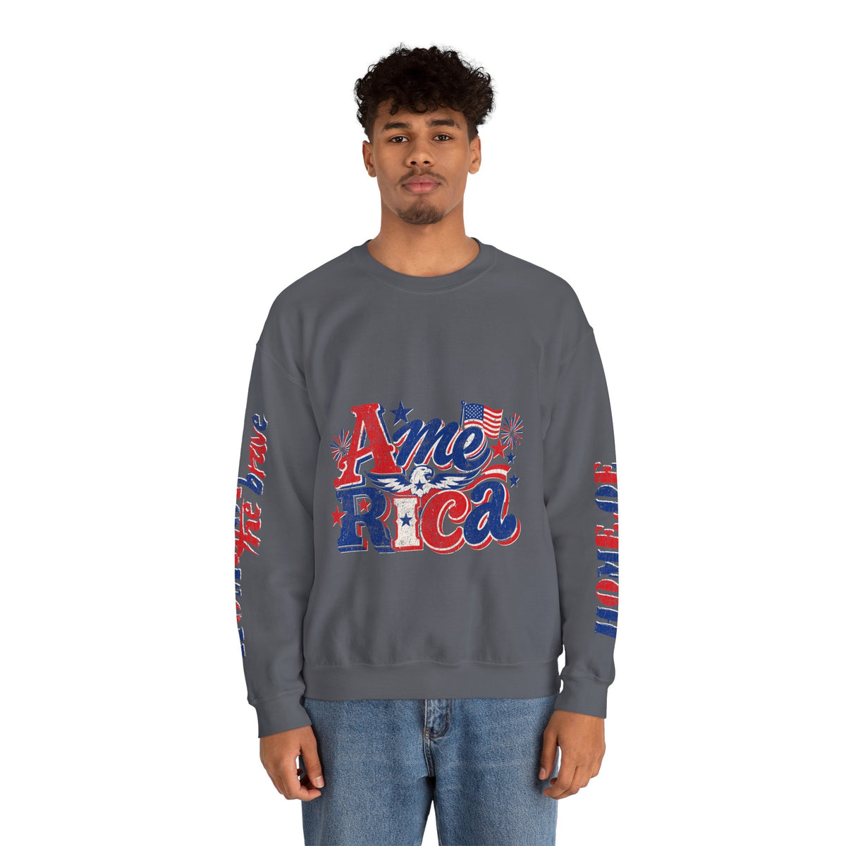 America Graphic Sweatshirt, Vintage USA Pullover, Patriotic American Flag Top, Fourth of July Outfit, Americana Gift for Women