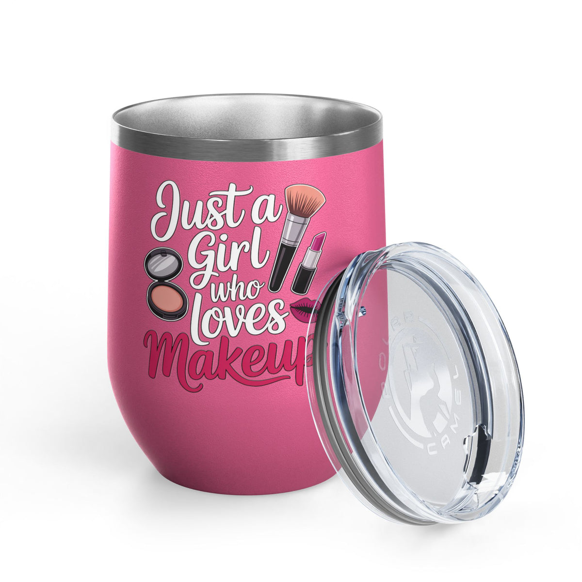 Makeup Lover Wine Tumbler, Just a Girl Who Loves Makeup, Cute Beauty Drink Tumbler, Makeup Artist Gift for Her, Girly Gift, Cosmetic Lover