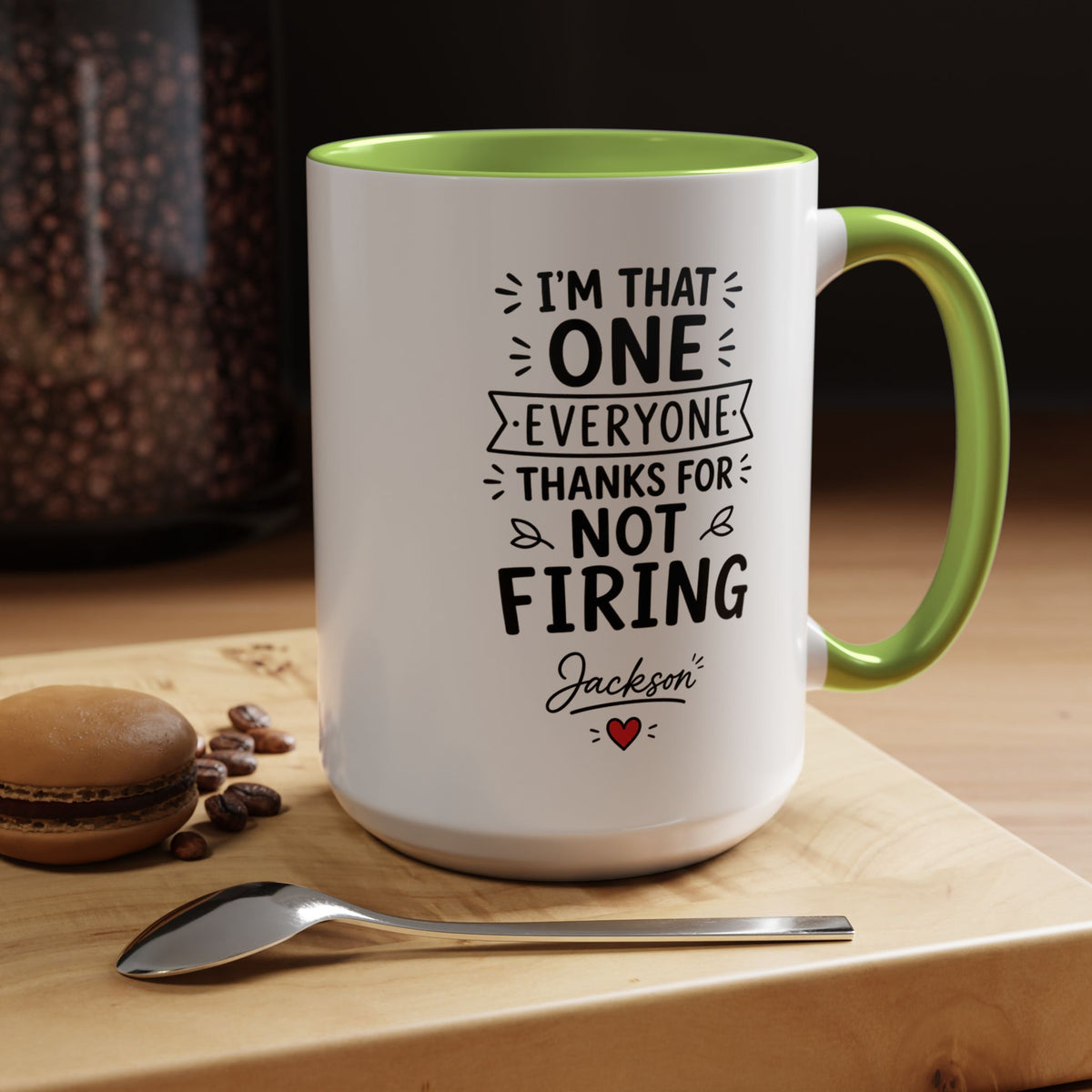 Personalized Funny Boss Mug, Thanks for Not Firing Us Coffee Cup, Custom Manager Name Gift, Coworker Office Humor, Boss Day Present