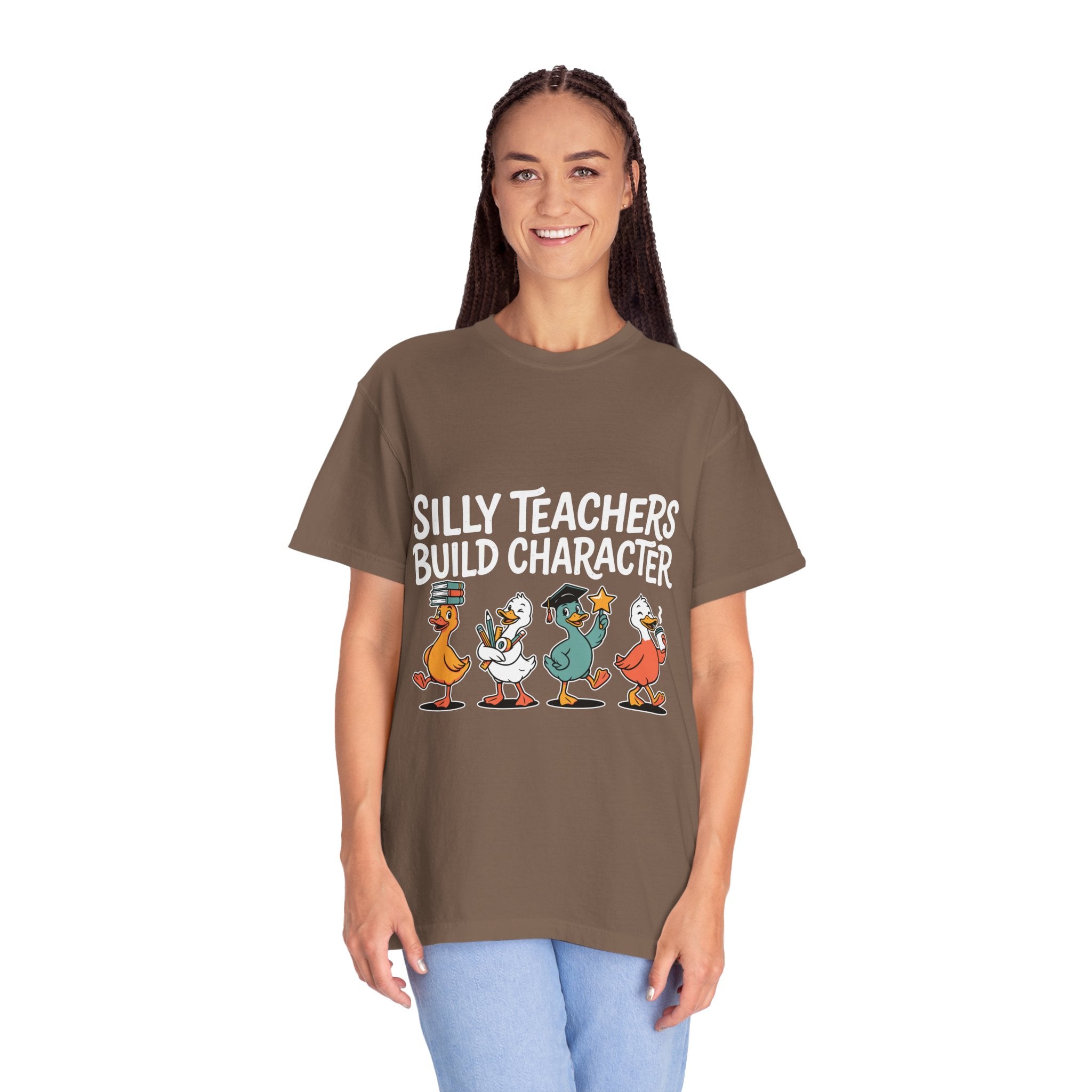 Funny Teacher Comfort Colors Shirt, Silly Teachers Build Character Tee, Teacher Appreciation Gift, Elementary School Teacher Shirt