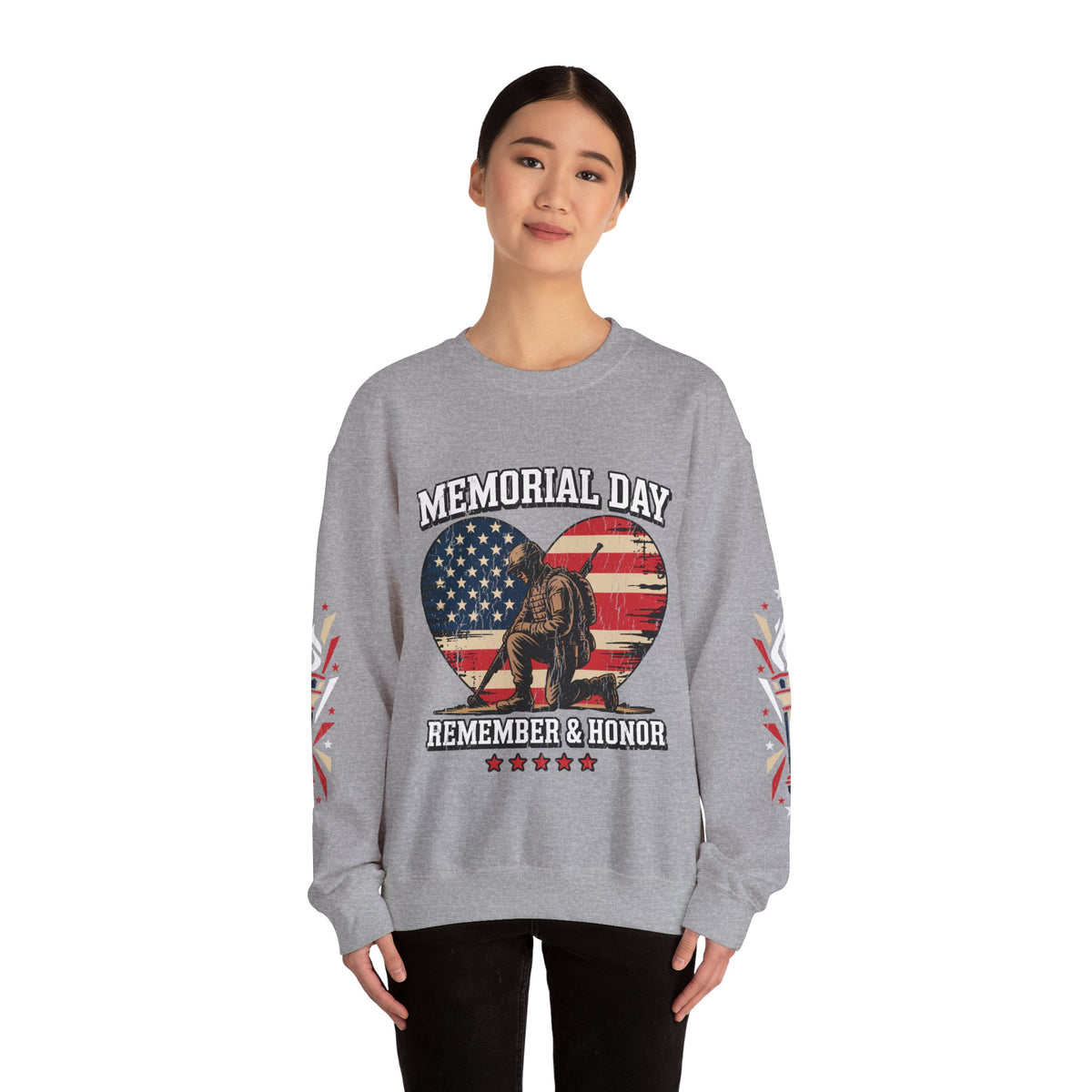 Memorial Day Sweatshirt, Patriotic Military Pullover, Remember and Honor American Flag Crewneck, Veteran Gift, Memorial Day Shirt