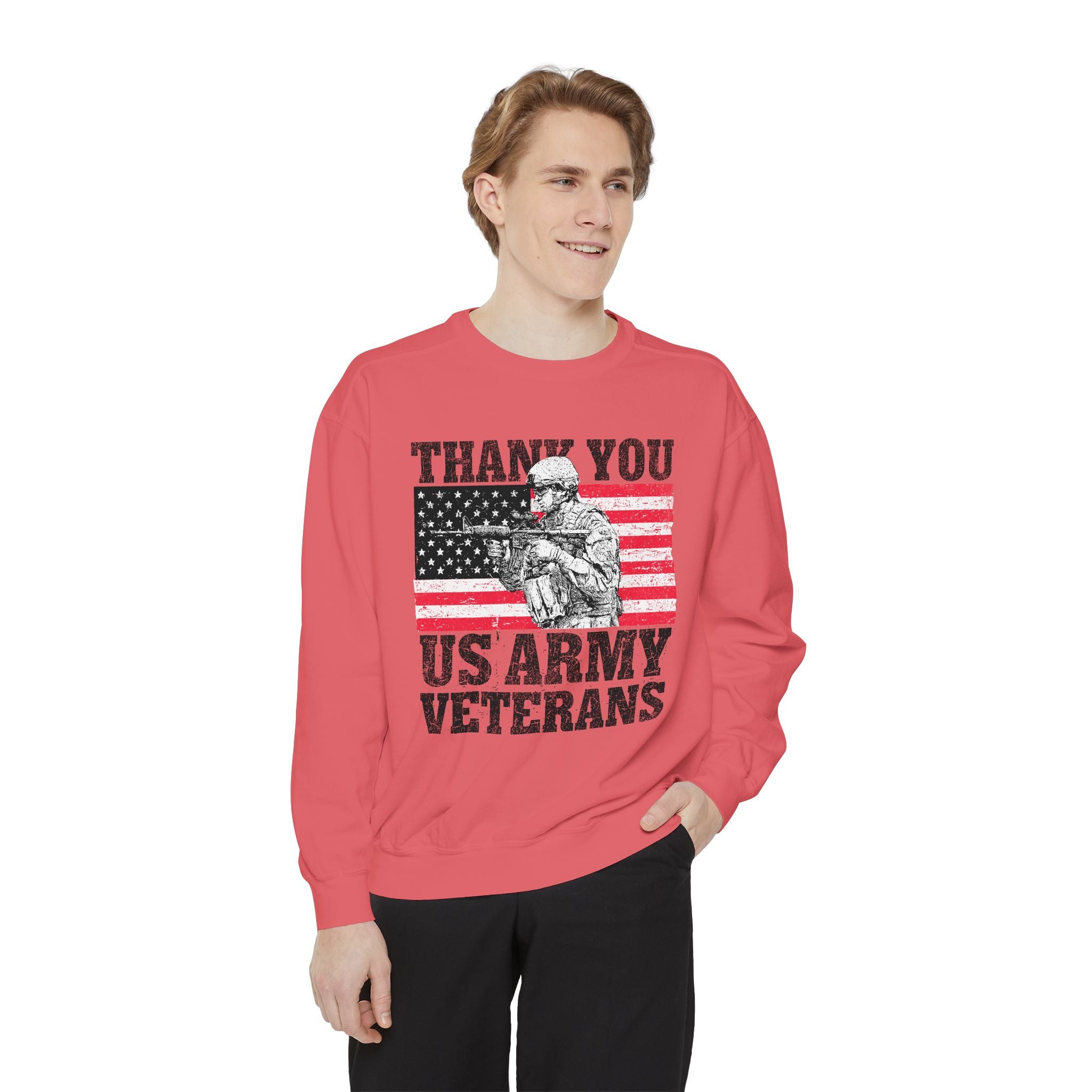 Thank You US Army Veterans Sweatshirt, Patriotic Soldier Crewneck, Military Appreciation Gift, American Flag Pullover for Veterans Day