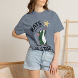 Funny Rat Shirt, Rat Is A Star Backwards Science Tee, Cute Mouse Graphic T-Shirt, Weird Humor Animal Shirt, Nerdy Joke Gift