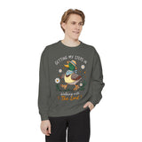 Christian Duck Comfort Colors Sweatshirt, Walking with the Lord Crewneck, Cute Faith Based Duck Sweatshirt, Inspirational Christian Gift