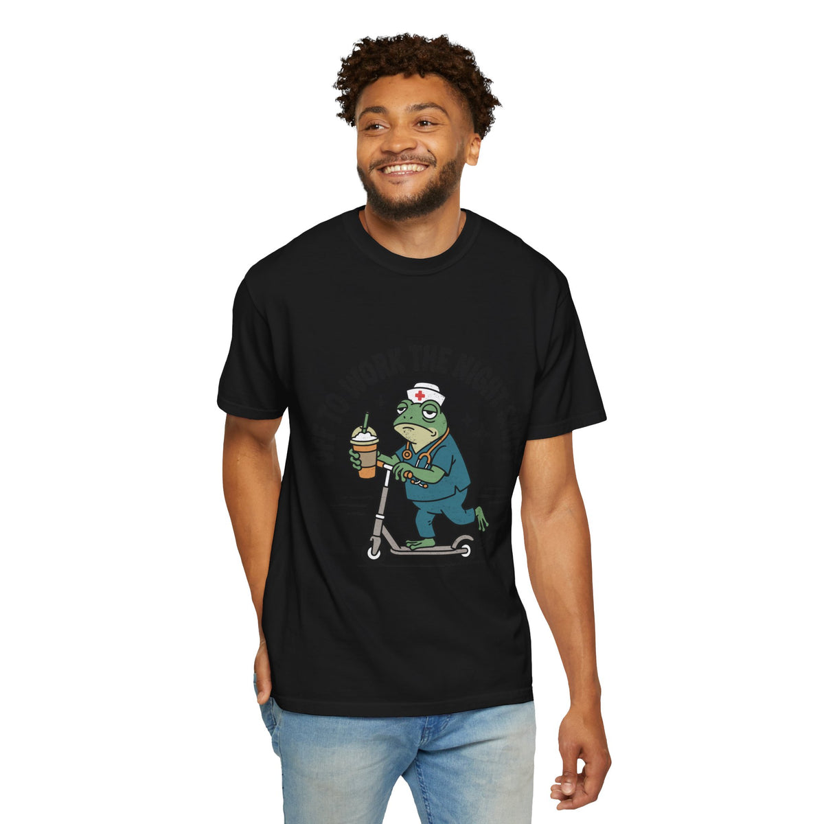 Night Shift Nurse Comfort Colors Shirt, Funny Nurse Frog Tee, Healthcare Worker Gift, RN CNA Nursing School Graduate Shirt