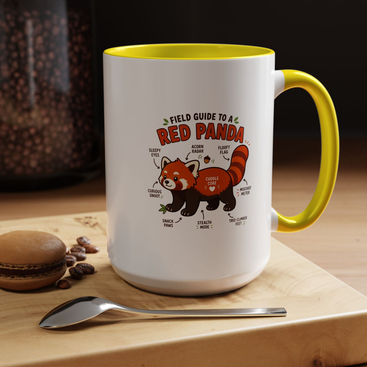Red Panda Mug, Funny Field Guide Coffee Cup, Cute Wildlife Gift for Red Panda Lover, Zookeeper Present, Animal Birthday Gift for Kids