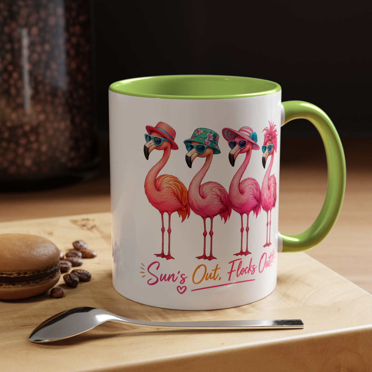 Funny Flamingo Coffee Mug, Sun's Out Flocks Out Mug, Pink Flamingo Summer Cup, Beach Lover Gift, Tropical Vacation Coffee Mug