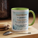 Personalized Good Morning Mug, Custom Name Coffee Mug, Inspirational Morning Cup, Positive Quote Mug, Encouragement Gift for Her
