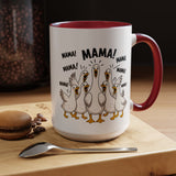 Funny Loud Ducks Mama Coffee Mug, Cute Mother's Day Gift from Kids, Sarcastic Chaos Mom Ceramic Tea Cup with Black Handle