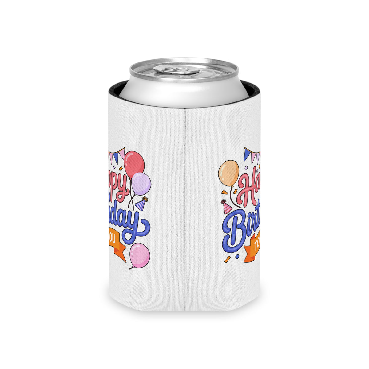 Happy Birthday to You Can Cooler, Pink and Blue Balloon Design, Festive Party Drink Holder, Birthday Gift for a Sister or Your Best Friend