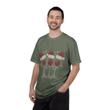 Christmas Wine Glass Shirt, Rhinestone Style Santa Hat T-Shirt, Sparkly Holiday Party Tee, Gift for Wine Lover or Girls Christmas Night